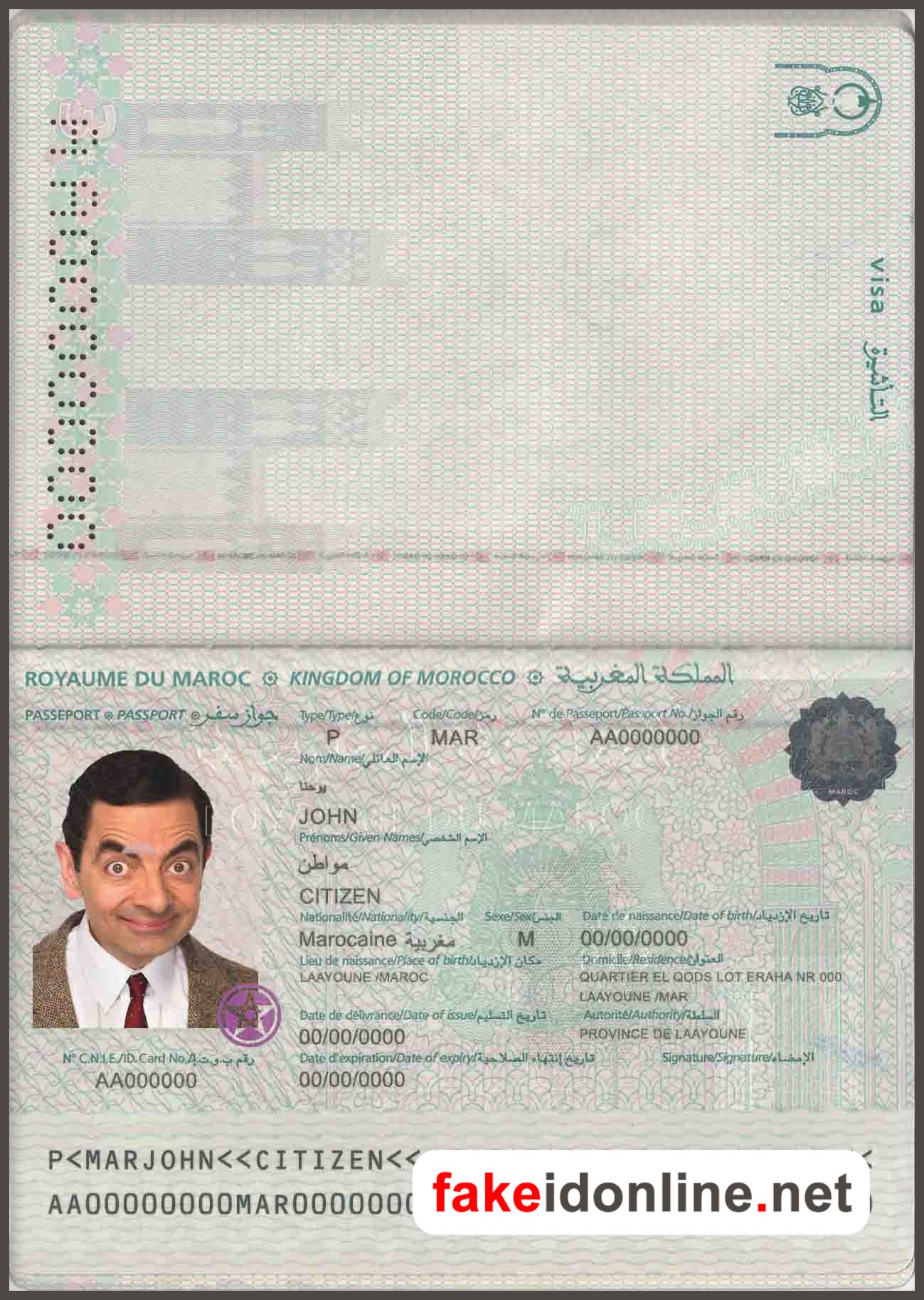Morocco Passport PSD Template